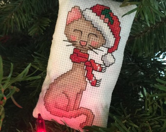 Christmas Cat Cross Stitch