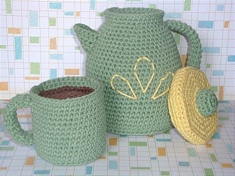A. Jolly Coffee Pot with Cup PDF Crochet Pattern image 2