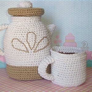 A. Jolly Coffee Pot with Cup PDF Crochet Pattern image 1