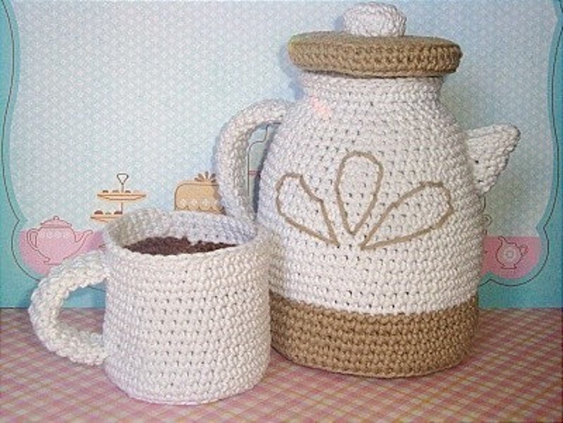 A. Jolly Coffee Pot with Cup PDF Crochet Pattern image 4