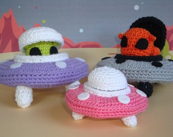 UFO with Alien PDF Crochet Pattern