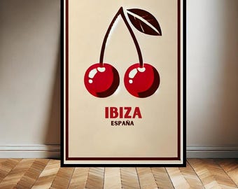 Ibiza Poster, Ibiza Travel Print, Minimalist Travel Print, Fashion Poster, Gift Idea, A2 Digital Wall Print, Wall Decor