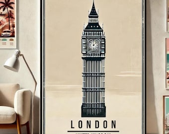 London, London art print, London poster, London print, London travel print, London Vintage art, London Retro, Travel Art
