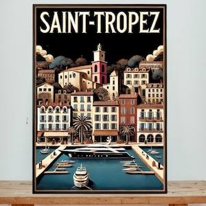 Saint Tropez Poster, St Tropez Travel Print, Minimalist Travel Print, Travel Gift Idea, A0, A1, A2, Wall Print, Wall Decor, French Riviera