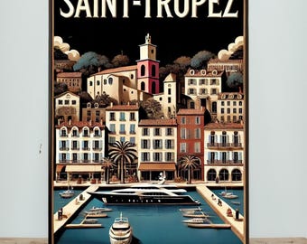 Saint Tropez Poster, St Tropez Travel Print, Minimalist Travel Print, Travel Gift Idea, A0, A1, A2, Wall Print, Wall Decor, French Riviera