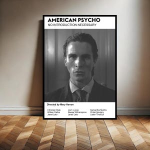 American Psycho - Poste de travail rétro, design vintage moderne, art de film moderne Mid-Century, minimaliste, impression de film