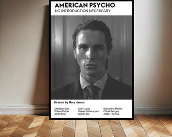 American Psycho - Retro Movie Poste, modern vintage design, midden van de eeuw modern, minimalistische filmkunst, filmafdruk
