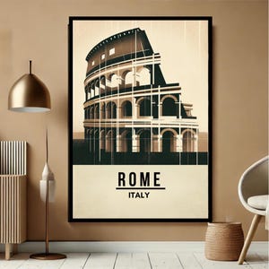 Rome Poster, Rome Travel Print, Minimalist Travel Print, Fashion Poster, Gift Idea, A2 Digital Wall Print, Wall Decor