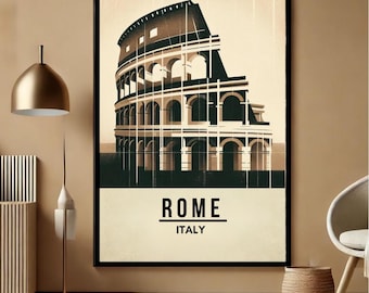 Rome Poster, Rome Travel Print, Minimalist Travel Print, Fashion Poster, Gift Idea, A2 Digital Wall Print, Wall Decor