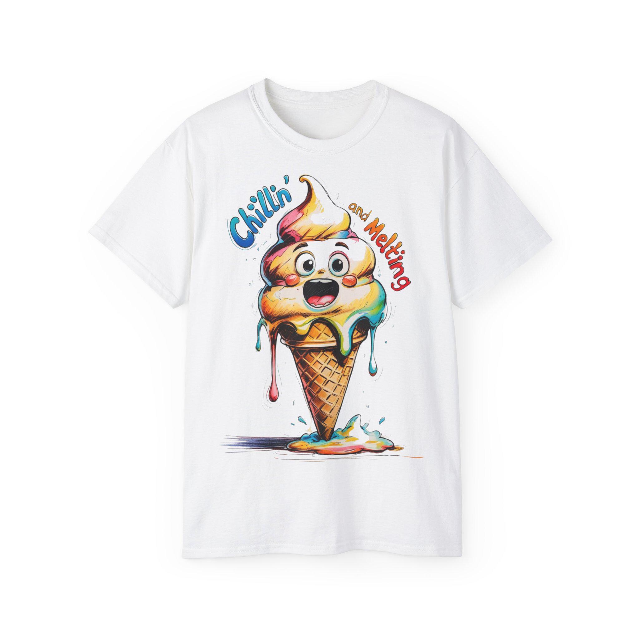 Chillin' and Melting Ice Cream Tee - Fun Summer Shirt, Unisex Cotton T-Shirt, Cute Dessert Apparel, Gift for Ice Cream Lovers, Cool [...]