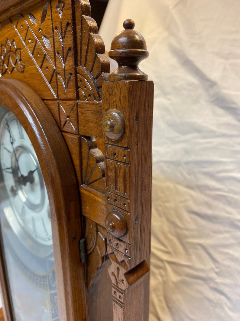 Antique New Haven Clock Company 8 Day Clock Oak Mantle or Wall Etsy