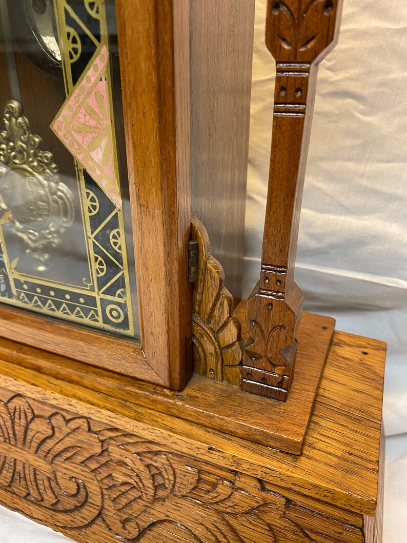 Antique New Haven Clock Company 8 Day Clock Oak Mantle or Wall Etsy