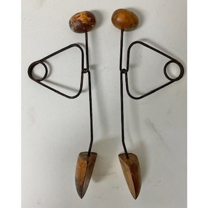 Vintage Pair of Wood and Metal Simplex Shoe Stretchers and Shaper Shoe Trees
