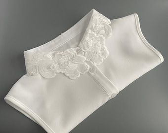 Detachable Sequin Embroidered Collar | Sparkly White Collar Dickey | Elegant Women's Fashion Accessory | Gift for Her