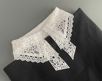 Detachable Lace Collar |  White Collar Dickey | Elegant Women's Fashion Accessory | Gift for Her