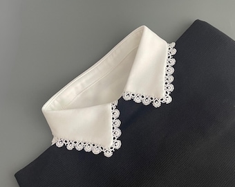 Detachable Fine Lace Collar | White Collar Dickey | Elegant Women's Fashion Accessory | Gift for Her
