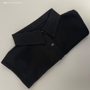 Cuello negro clásico y elegante, cuello de camisa desmontable, accesorio elegante y atemporal para mujer, regalo para ella.