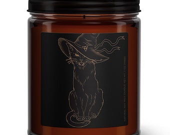 Vela de soja con forma de gato brujo de Black Catch: vela de soja para Halloween