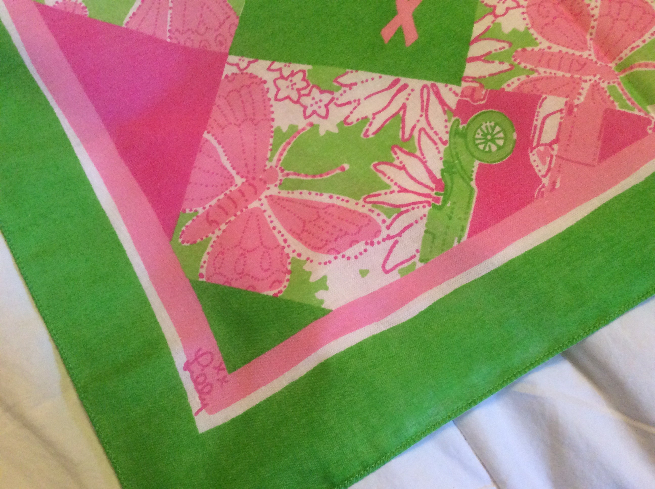 Lilly Pulitzer Pink & Green Floral Hair Scarves Murfee Scarf - Delta Zeta main image 3