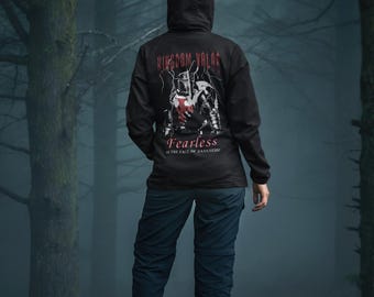 Sudadera con capucha estilo streetwear cristiano Kingdom Valor, sudadera con estampado basado en la fe.