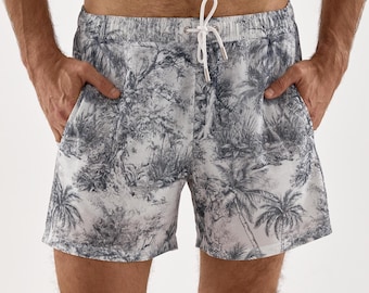 Men's Beach Outfit: Shirt & Swim Shorts Set - Summer Vacation Wear