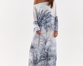 Lightweight Swimwear Fabric Beach Dress: Side Slit Resort Tunic