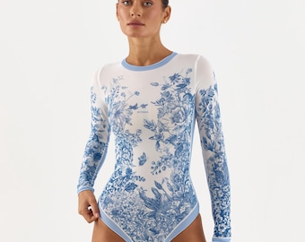 Minimalist Long Sleeve Swimsuit | Sleek One Piece UV Protection
