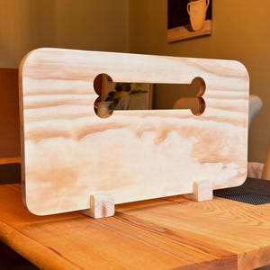 Handmade Wooden Dog Gate: Stair Barrier with Bone Cutout