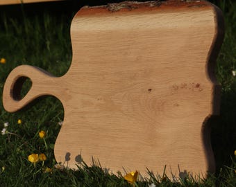 Live Edge Oak Cutting Board: Handmade Solid Wood Serving Board