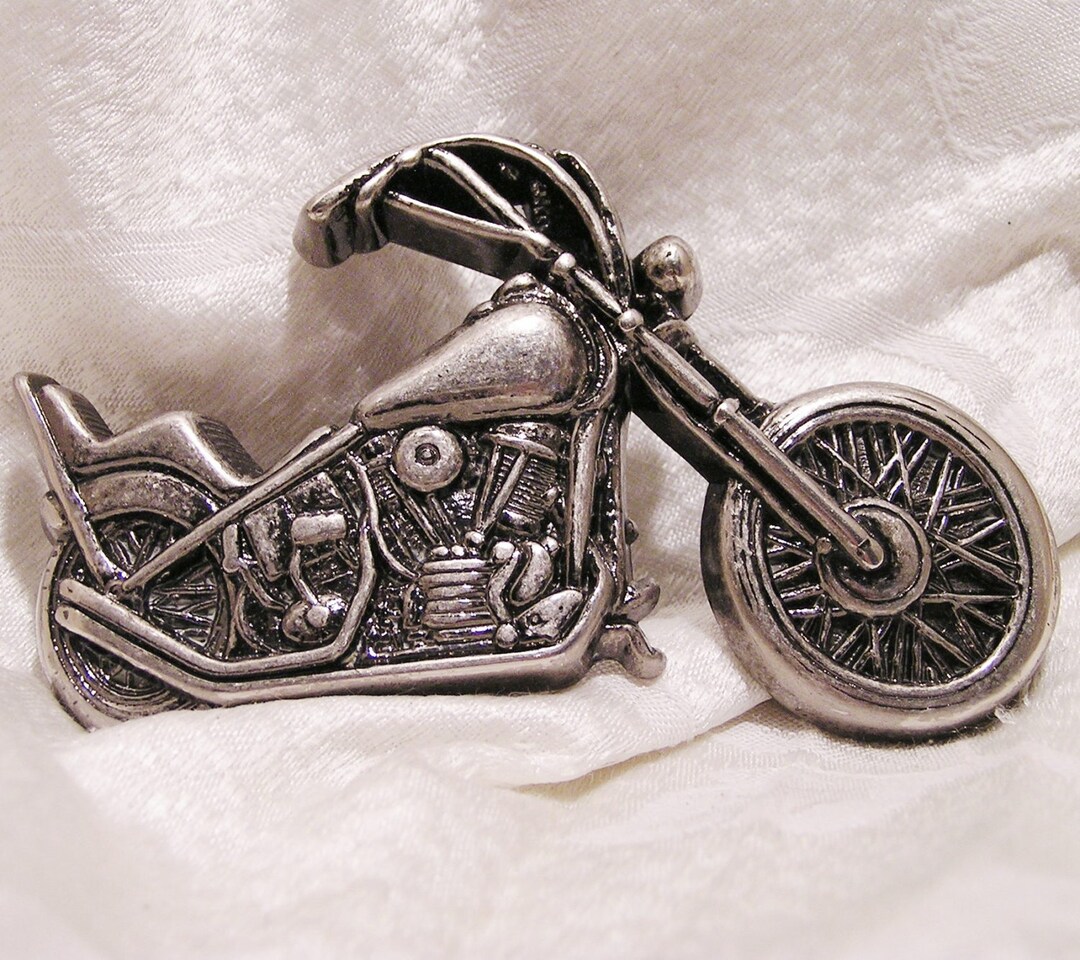 Vintage Chopper Motorcycle Belt Buckle Perfect for Biker Gun Etsy