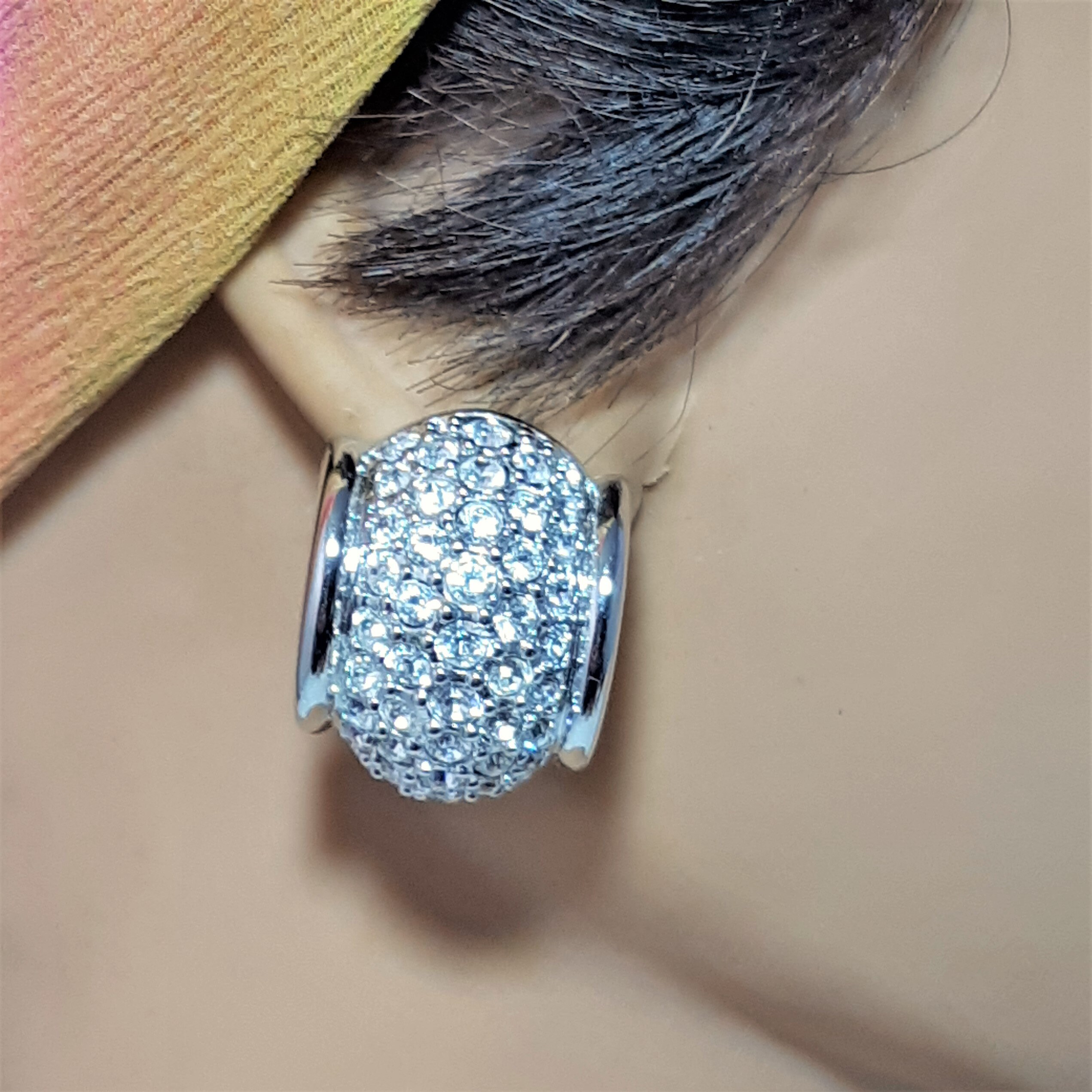 Louis Vuitton Orange Swarovski Crystal 1001 Nuits Clip-On Earrings