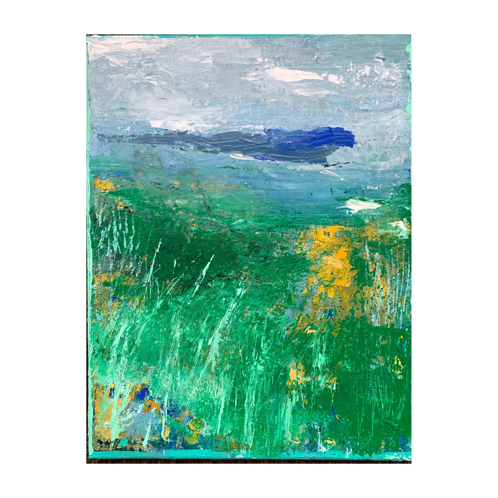 Highlands, Original abstract landscape, Acrylic painting on stretched canvas, 11”x14”