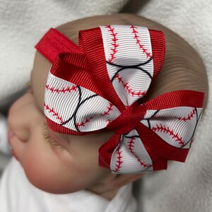 BaseBall 3” Hair Bow Headband, Can be made to match your Favorite Team, Baseball hairbow, baseball hair bow headband, baseball hairbow band
