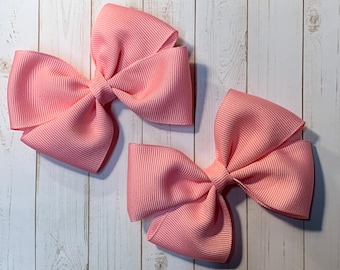 Laço de cabelo rosa de 3”, laço de cabelo rabo de cavalo rosa, laços de cabelo rosa, laços de cabelo rabo de cavalo rosa, laço de cabelo rosa tão fofo, laço de cabelo rosa de Páscoa, laço de cabelo rosa