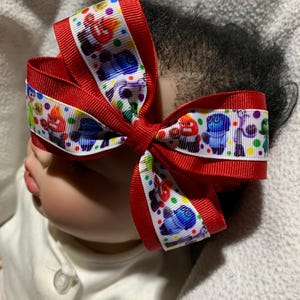 Inside Out Disney Haarschleife Stirnband, 4,5 ”breit, Inside Out Haarschleife, Inside Out Haarschleife Stirnband, Disney Inside Out Haarschleife, innen nach außen
