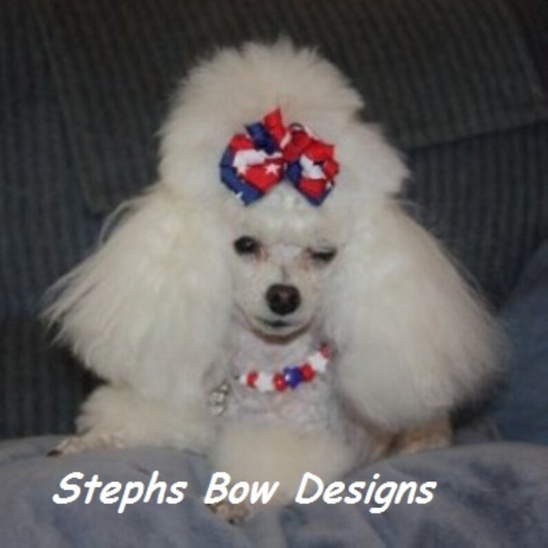Red White /& Blue Stars July 4th Dainty Layered Korker Curlies Hair Bow Headband Patriotic Baby Hairbow ReBorn Doll So Cute for 4th of July