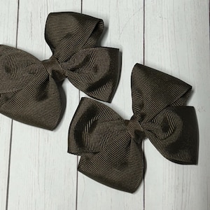 Brown 3” Hair Bow, Brown Pigtail Hairbow, Brown pigtail hair bows, so cute Solid Brown hair bow, Brown pigtails hairbows, solid brown bow