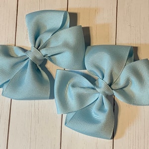 Hellblaue Haarschleife, Hellblaue Haarschleifen, Hellblaue Haarschleifen Haarspangen Pony-O, Babyblaue Schleife