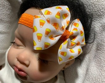 Diadema con lazo para el cabello de Halloween con diseño de maíz dulce, diadema con lazo para el cabello de maíz dulce, clip, pasador o Pony-O, lazo para el cabello con diseño de maíz dulce para Halloween