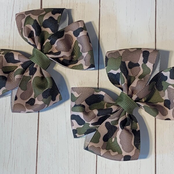 Camouflage Hair Bow Etsy