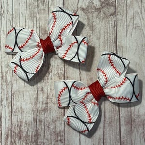 Baseball Pigtail Hair Bow, Baseball 2” Baby Toddler Hairbow, Baseball Can be made to Match Team colors, baseball pigtail hair bow, MLB bow