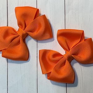 Orange 3” Hair Bow, Orange Pigtail Hairbow, Orange pigtail hair bows, so cute Orange hair bow, Orange pigtails hairbows, Orange pigtail bow
