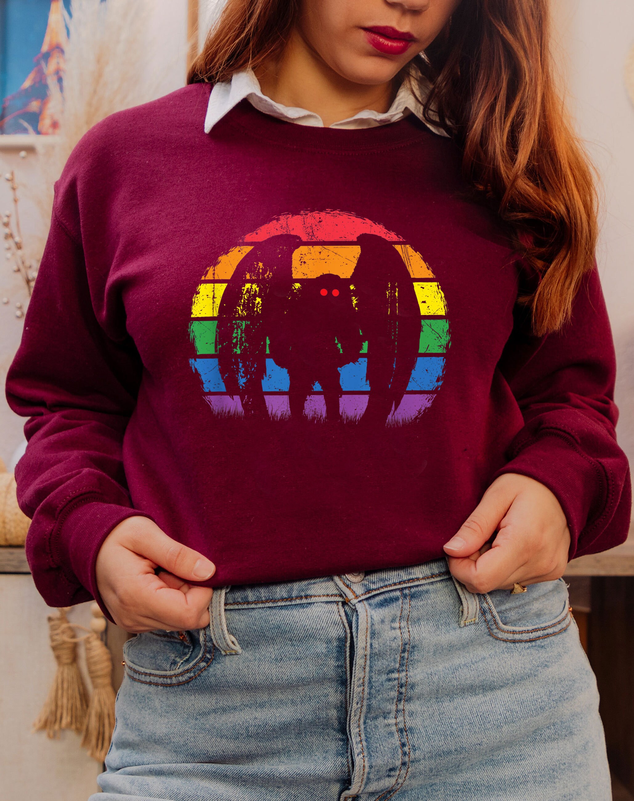 Mothman Retro Rainbow Tee Colorful 