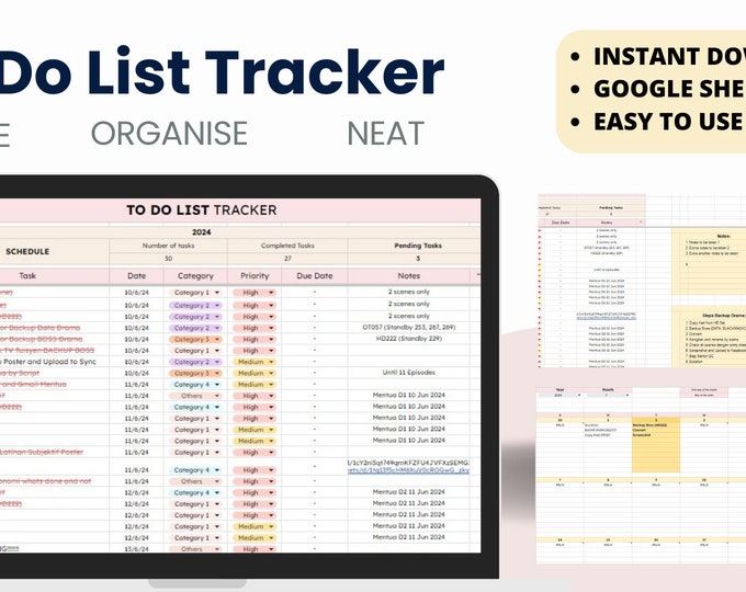 Task Tracker Spreadsheet | Google Sheets | to Do List | Planner ...