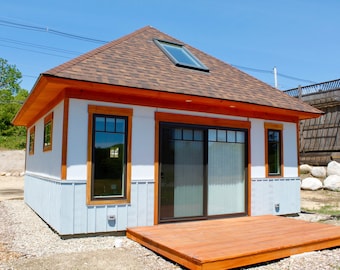 20&#39;x20&#39; Tiny House plans PDF w/ full loft Architectural Build plans - 600SF 1 bedroom 1 Bath w/ full kitchen modern house blueprint