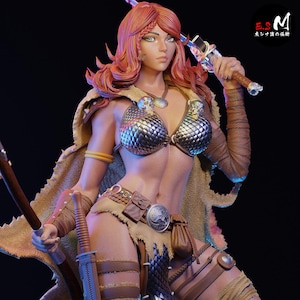 1/6th scale Red Sonja fan art resin 3D printed figure unpainted/unassembled.  Multiple options available will discuss at POS.