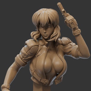 1/6 Scale Motoko Resin Bust - Unpainted/Unassembled 3D Print