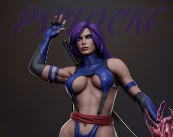 Psylocke Fan Art: 1/6 Scale Resin 3D Printed Figure (Unpainted/Unassembled)