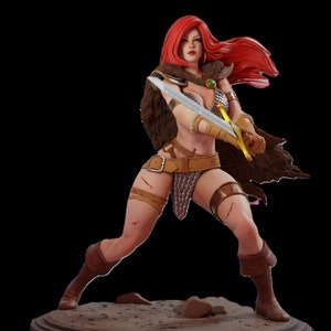 1/6th scale Red Sonja fan art resin 3D printed figure unpainted/unassembled.  Multiple options available will discuss at POS.