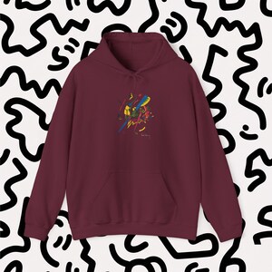 Colorful Abstract Art Hoodie - Small Words, Vasily Kandinsky Inspired, Unisex Pullover, Gift for Art Lovers, Cozy Sweatshirt
